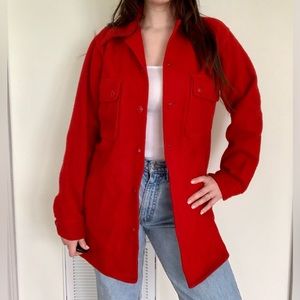 •SOLD ON DEPOP•VTG Monterey Red Wool Felt Jacket/Coat